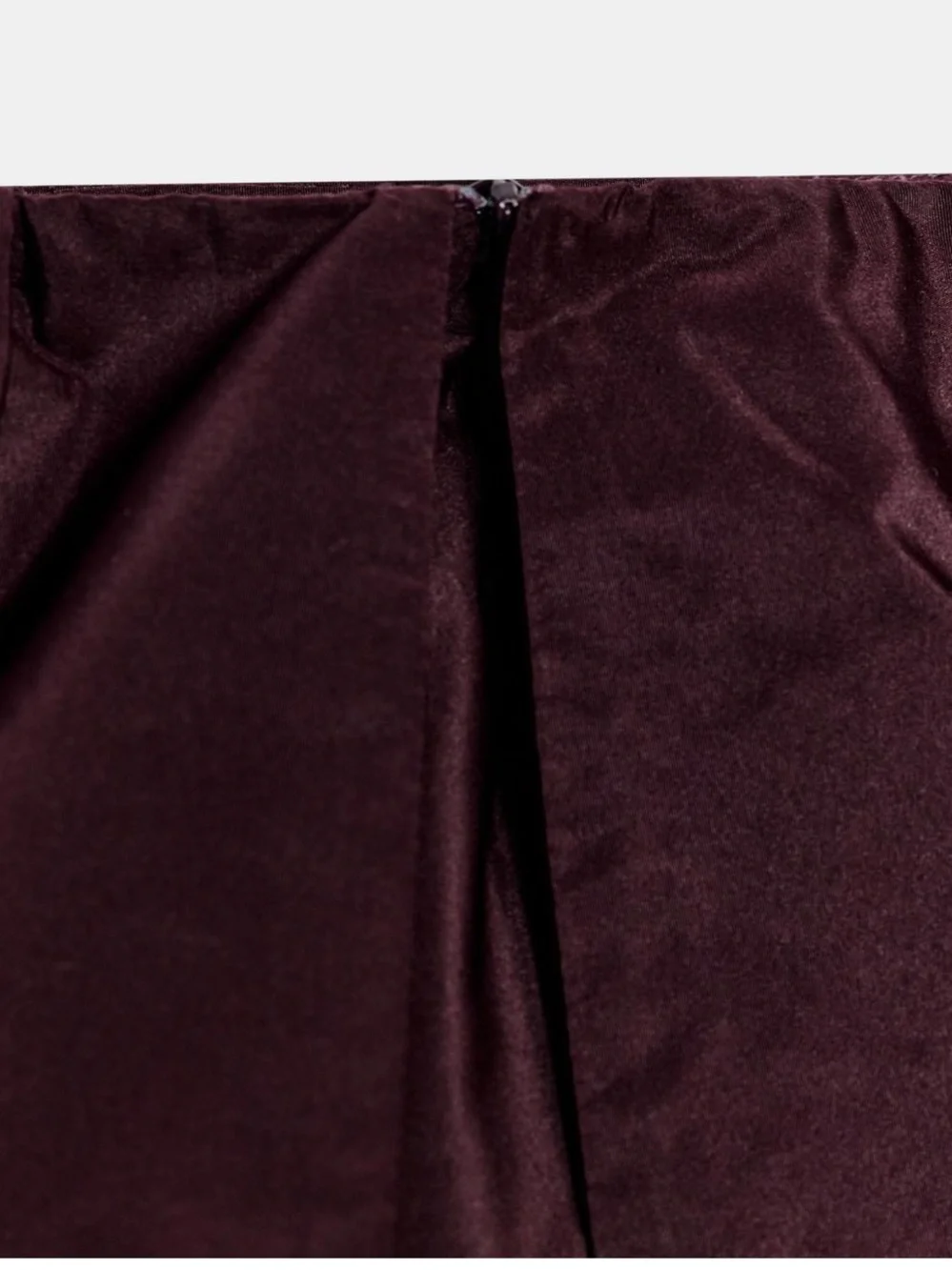 Zara Women's Burgundy Satin High-Low Ruffle Skirt ( skirt only)